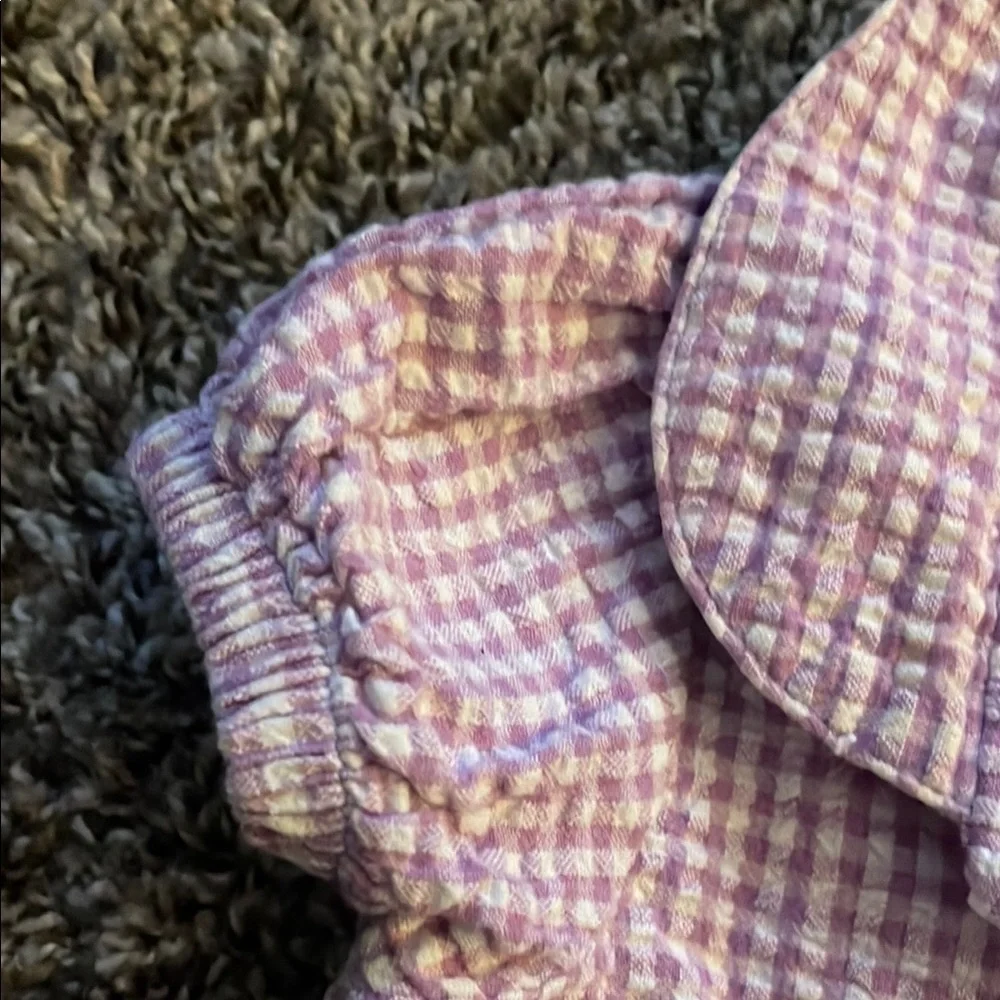 BabyQ Lavender Checkered Baby Girl Button-up Top